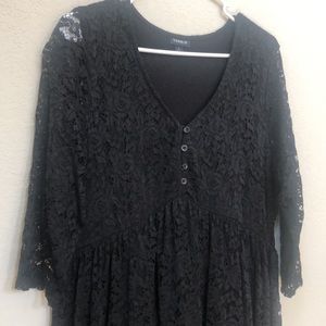 Black lace cocktail dress